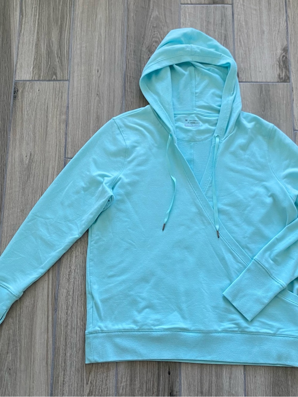 tek gear Women's Teal V-Neck Hoodie Sweater